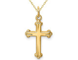 14K Yellow Gold Cross Pendant Necklace with Chain