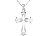 14K White Gold Cross Pendant Necklace with Chain