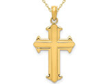 14K Yellow Gold Cross Pendant Necklace with Chain