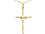 14K Yellow Gold Crucifix Pendant Necklace with Chain