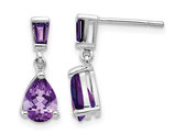 Amethyst Dangle Earrings 1.20 Carat (ctw) in 14K White Gold