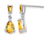 1.00 Carat (ctw) Citrine Dangle Earrings in 14K White Gold