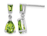 1.20 Carat (ctw) Peridot Dangle Earrings in 14K White Gold