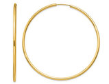 Extra Large Hoop Earrings in 14K Yellow Gold 2 1/2 Inch (2.00 mm)