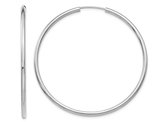 Large Hoop Earrings in 14K White Gold 2 Inch (2.00 mm)