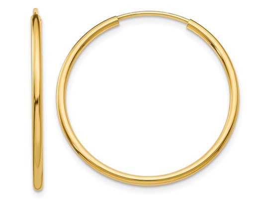 Small Hoop Earrings in 14K Yellow Gold 1 Inch (1.50 mm)