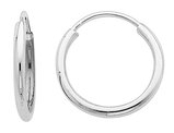 Small Hoop Earrings in 14K White Gold 1/2 Inch (1.50 mm)