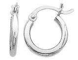 14K White Gold Small Hoop Earrings 1/2 Inch (2.00 mm)