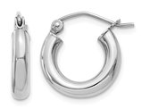 14K White Gold Small Hoop Earrings 1/2 Inch (3.00 mm)