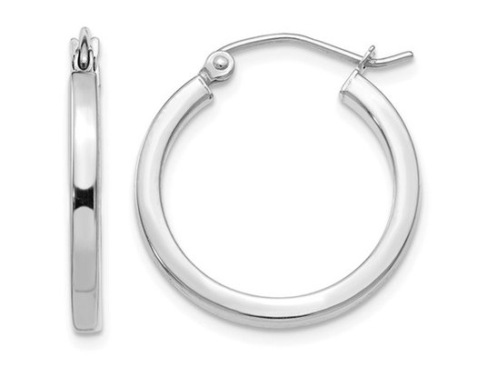 Extra Small Hoop Earrings in 14K White Gold 1/2 Inch (2.00 mm)
