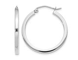 Small Hoop Earrings in 14K White Gold 3/4 Inch (2.00 mm)