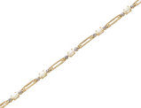 Created Synthetic Opal Bracelet with Diamonds 1.00 Carat (ctw) in 14K Yellow Gold