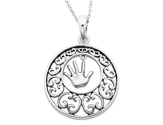 'Children' Pendant Necklace in Antiqued Sterling Silver with Chain