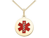 14K Yellow Gold Medical Charm Pendant Necklace with Chain