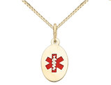 14K Yellow Gold Medical Charm Pendant Necklace with Chain