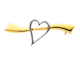 Heart Brooch in Rhodium and 14K Yellow Gold