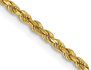 18 Inches Diamond Cut Rope Chain in 14K Yellow Gold
