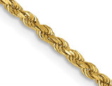Diamond Cut Rope Chain Necklace in 14K Yellow Gold 22 Inches (2.00 mm)