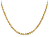 14K Yellow Gold Diamond-Cut Rope Chain Necklace 22 Inches (3.00 mm)