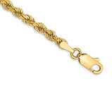 14K Yellow Gold Diamond Cut Rope Chain Bracelet  (7 Inches , 3.00 mm)