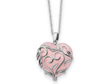 Pink Synthetic Quartz 'Generous Heart' Pendant Necklace in Sterling Silver with Chain