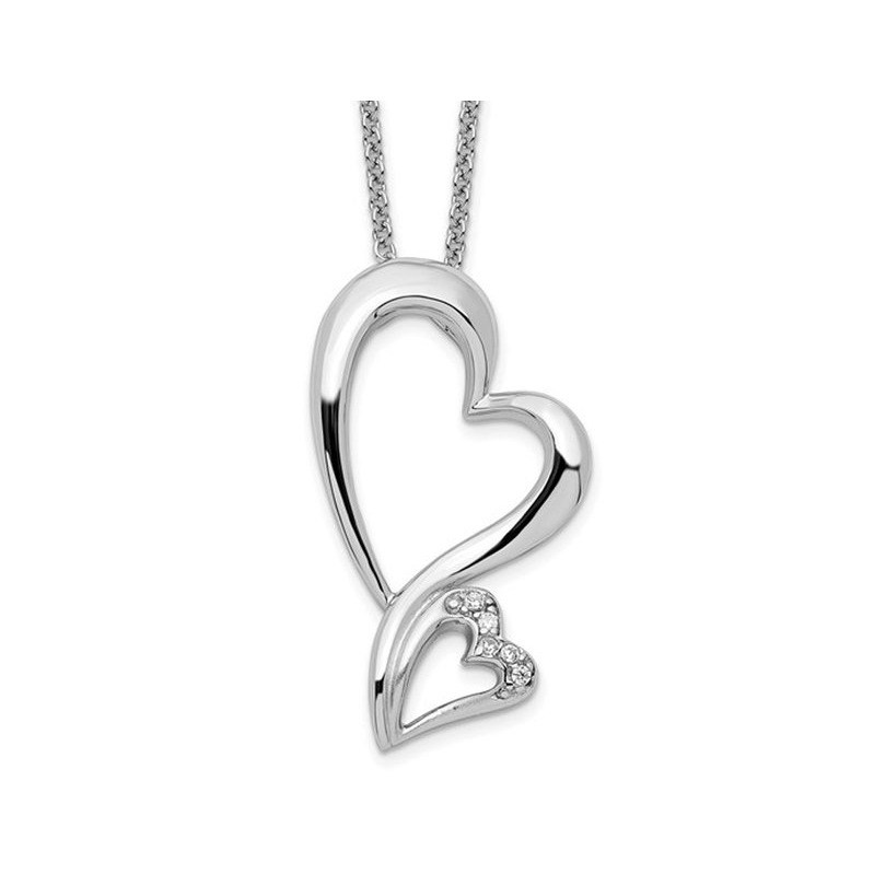 Protected Heart- Pendant Necklace in Sterling Silver with