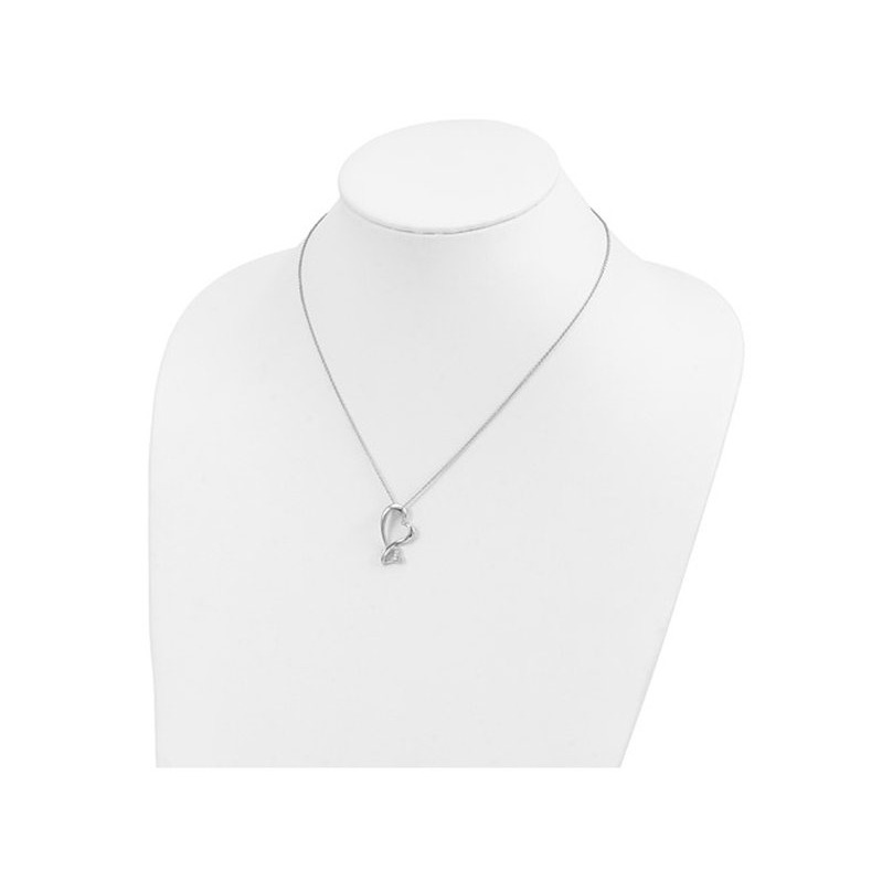 アクセサリー delivery heart necklace Lab-Created Ruby & White Lab-Created Sapphire Heart Necklace