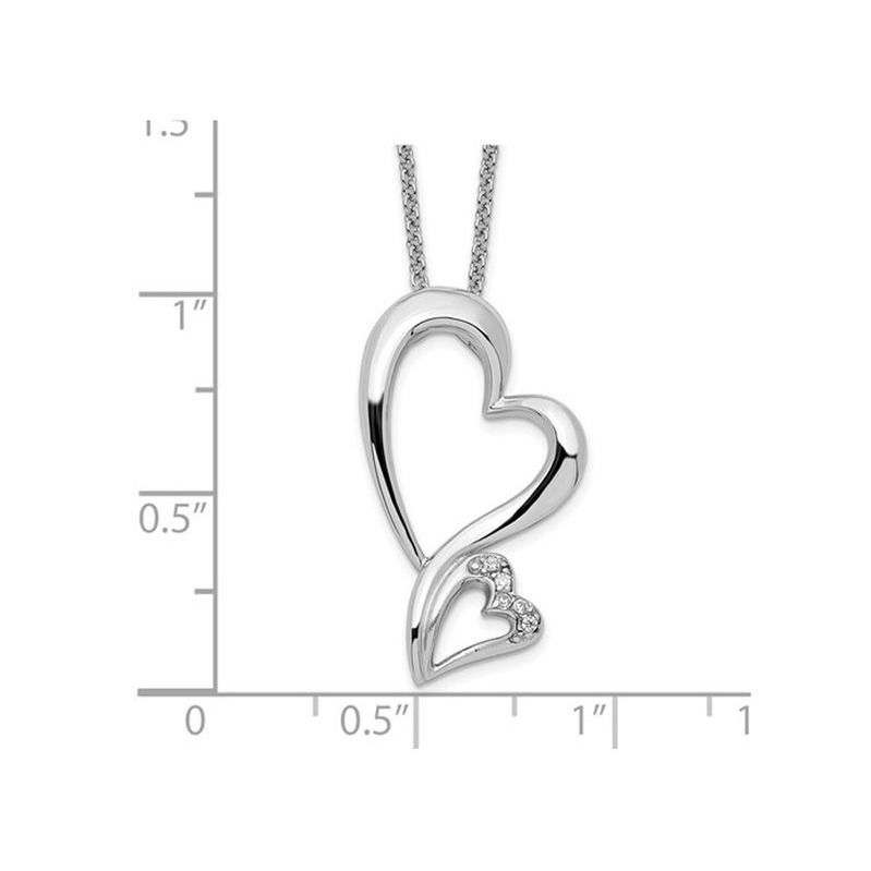 ☆ENGBROX☆ silver925 ami heart cubic necklace EBNL24068SV 925 Sterling Silver Love Heart Cubic Zirconia CZ Pendant