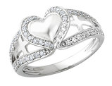 Pure Heart Ring in Sterling Silver with Synthetic Cubic Zirconia