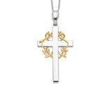 'No Greater Love' Cross Pendant Necklace in Sterling Silver with Chain
