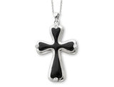 'My Refuge' Cross Pendant Necklace in Sterling Silver with Synthetic Cubic Zirconia
