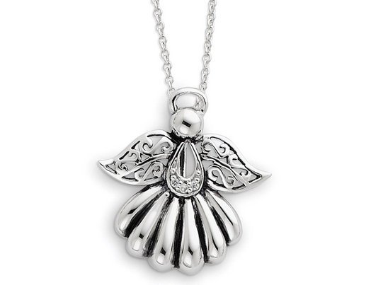'Angel of Remembrance' Pendant Necklace in Sterling Silver with Chain