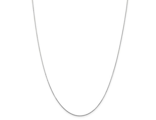 14K White Gold Diamond-Cut Cable Necklace Chain 18 Inches (.800 mm)