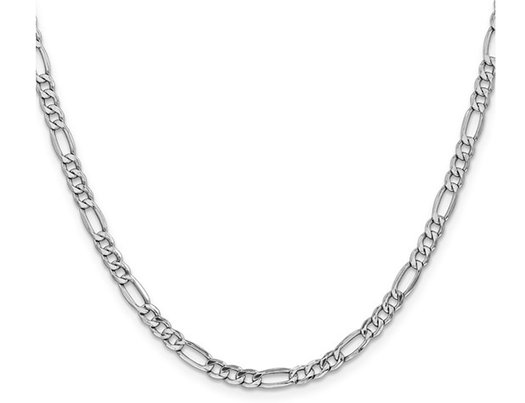 14K White Gold Figaro Chain Necklace 18 Inches (4.75 mm)