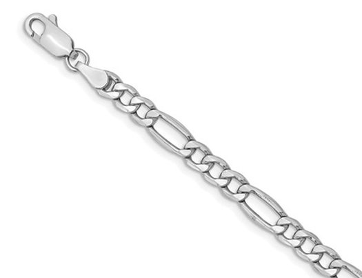 Figaro Chain Bracelet in 14K White Gold 7 Inches (4.75 mm)