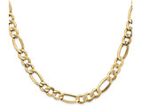 14K Yellow Gold Figaro Chain Necklace 18 Inches (7.30 mm)