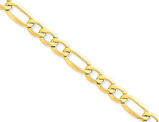 Figaro Chain Bracelet in Polished 14K Yellow Gold 8 Inches (7.30 mm)