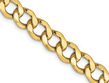 14K Yellow Gold Semi-Solid Curb Link Chain Necklace 24 Inches (7.00 mm)
