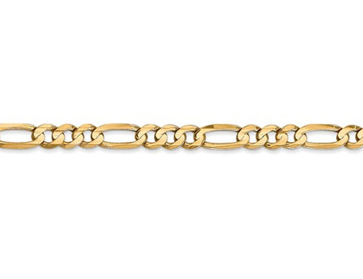 14K Yellow Gold Figaro Chain Bracelet in  8 Inches (4.50 mm)