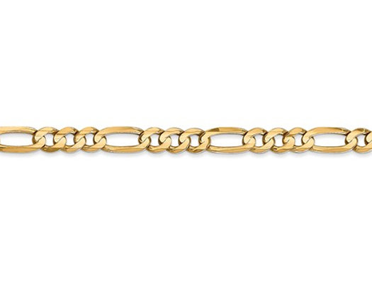 14K Yellow Gold Figaro Chain Bracelet 8 Inches (4.50 mm)