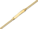 Engraveable ID Bracelet in 14K Yellow Gold 7 Inches