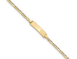 14K Yellow Gold Engraveable Figaro ID Bracelet ( 7 Inches)