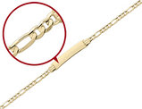 Engraveable Figaro ID Bracelet in 14K Yellow Gold 7 Inches