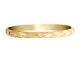 14K Yellow Gold Diamond-Cut and Satin Hinged Bangle (6.50 mm)