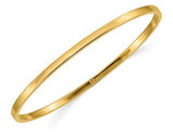 Polished Slip On Square Tube Bangle in 14K Yellow Gold (3.00 mm)