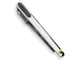 Men's Chisel Black Carbon Fiber Tie Bar in Stainless Steel with 18K Gold Accent