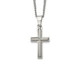 Men's Titanium Cross Pendant Necklace with Diamond Accent and Chain