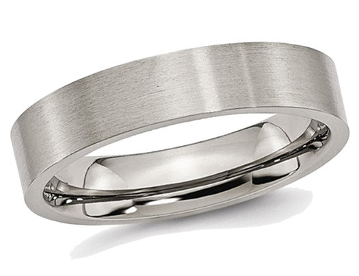 Men's 5mm Comfort Fit Titanium Wedding Band Ring