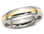 Men's Chisel 5mm Comfort Fit Titanium Wedding Band Ring with 14K Gold Inlay