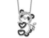 Synthetic Cubic Zirconia (CZ) Panda Pendant Necklace in Sterling Silver with Chain